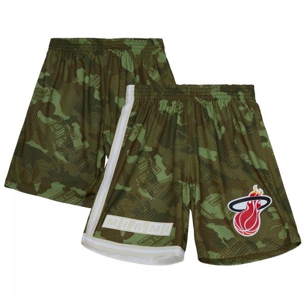 Шорты Miami Heat Mitchell & Ness Camo 1996-97 Hardwood Classics Ghost Green Swingman
