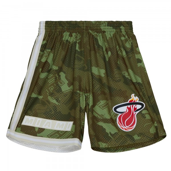 Шорты Miami Heat Mitchell & Ness Camo 1996-97 Hardwood Classics Ghost Green Swingman