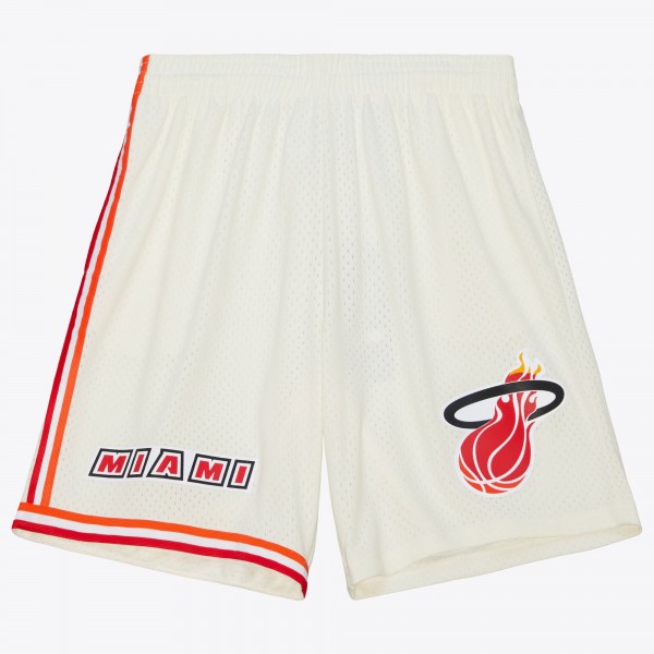 Шорты Miami Heat Mitchell & Ness Cream 1996/97 Hardwood Classics Team Color Swingman