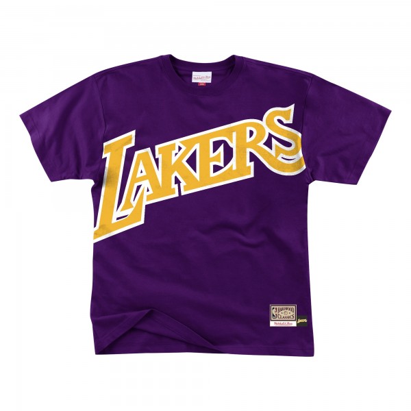 Футболка Los Angeles Lakers Mitchell & Ness Hardwood Classics Big Face 2.0 - Purple