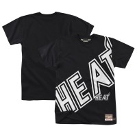 Футболка Miami Heat Mitchell & Ness Black Hardwood Classics Big Face 2.0