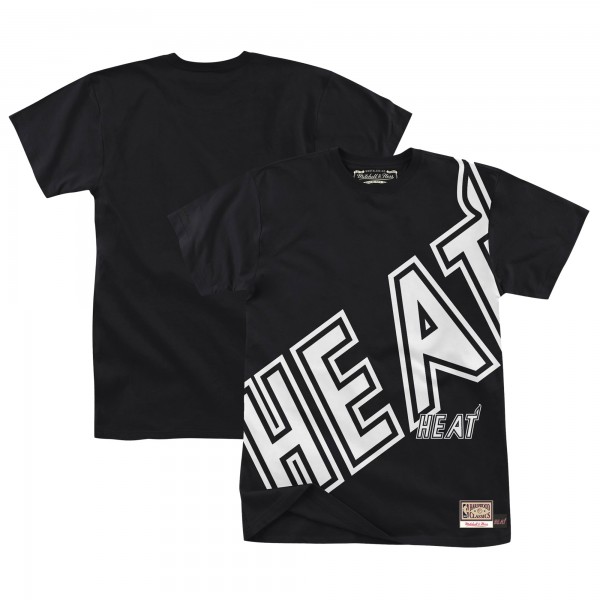 Футболка Miami Heat Mitchell & Ness Black Hardwood Classics Big Face 2.0