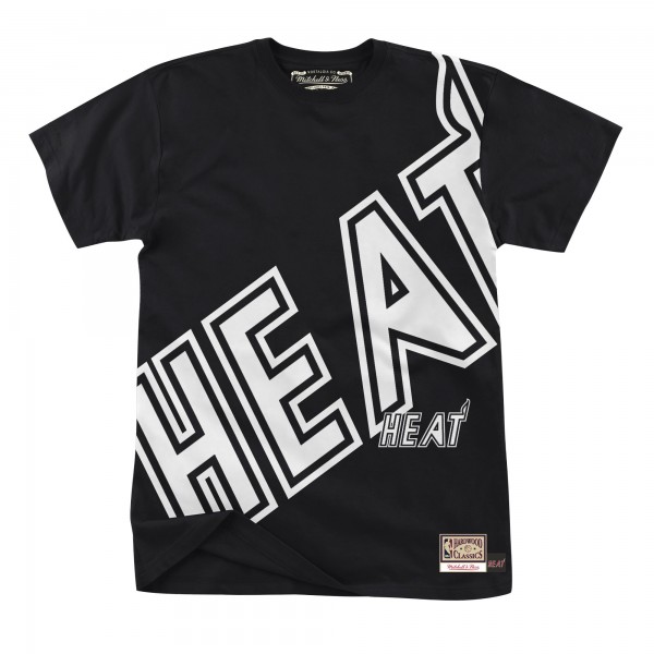 Футболка Miami Heat Mitchell & Ness Black Hardwood Classics Big Face 2.0