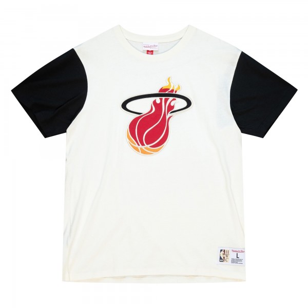 Футболка Miami Heat Mitchell & Ness Cream Color Block