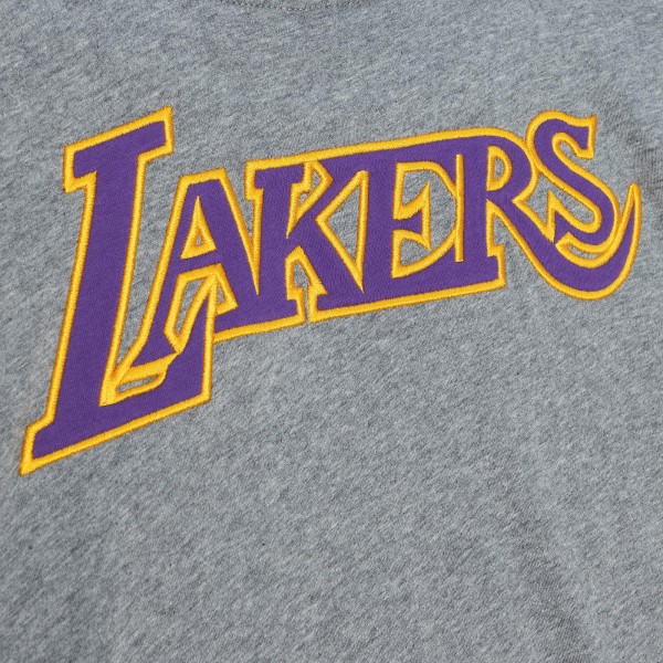Футболка Los Angeles Lakers Mitchell & Ness Hardwood Classics Color Block - Heather Gray