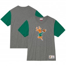 Футболка Milwaukee Bucks Mitchell & Ness Hardwood Classics Color Block - Heather Gray