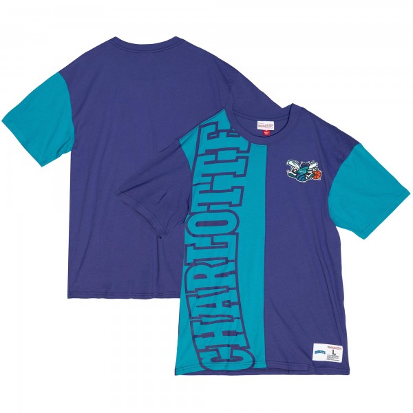 Футболка Charlotte Hornets Mitchell & Ness Play By Play 2.0 - Teal/Purple