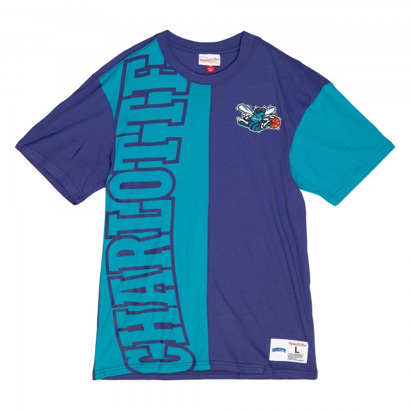Футболка Charlotte Hornets Mitchell & Ness Play By Play 2.0 - Teal/Purple