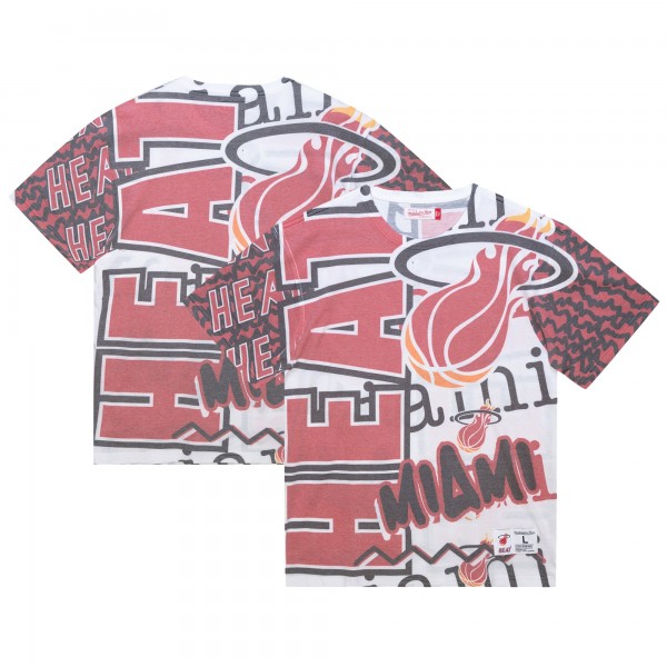 Футболка Miami Heat Mitchell & Ness White Jumbotron 2.0 Sublimated