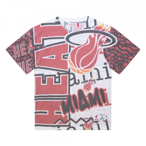 Футболка Miami Heat Mitchell & Ness White Jumbotron 2.0 Sublimated
