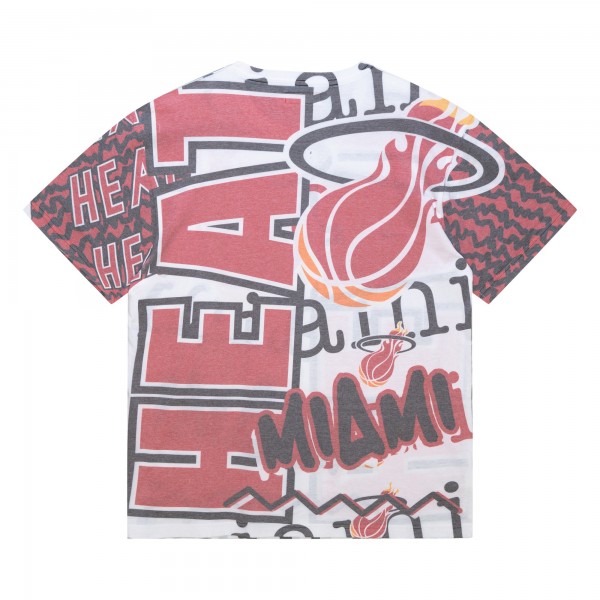 Футболка Miami Heat Mitchell & Ness White Jumbotron 2.0 Sublimated
