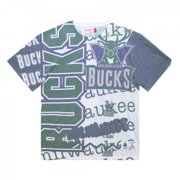Футболка Milwaukee Bucks Mitchell & Ness Jumbotron 2.0 Sublimated - White