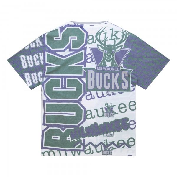 Футболка Milwaukee Bucks Mitchell & Ness Jumbotron 2.0 Sublimated - White