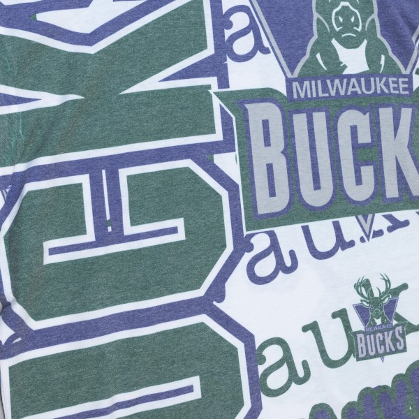 Футболка Milwaukee Bucks Mitchell & Ness Jumbotron 2.0 Sublimated - White