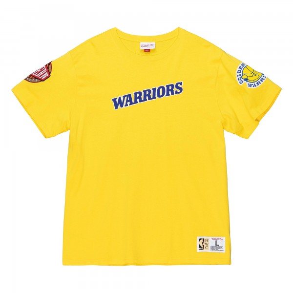 Golden State Warriors Mitchell & Ness Gold Team Origins Top