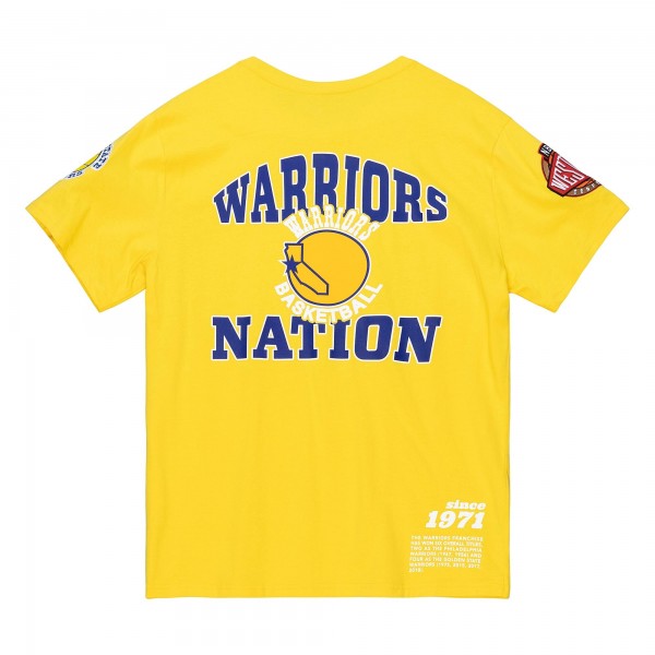 Golden State Warriors Mitchell & Ness Gold Team Origins Top