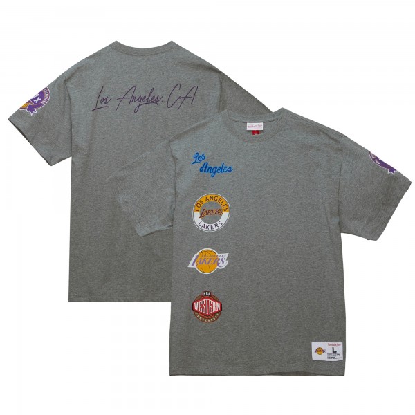 Футболка Los Angeles Lakers Mitchell & Ness City Collection - Heather Gray