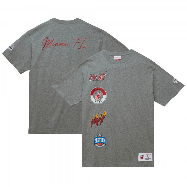 Футболка Miami Heat Mitchell & Ness Heather Gray City Collection
