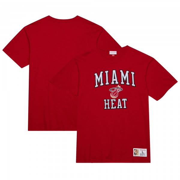 Футболка Miami Heat Mitchell & Ness Scarlet Hardwood Classics Legendary Slub