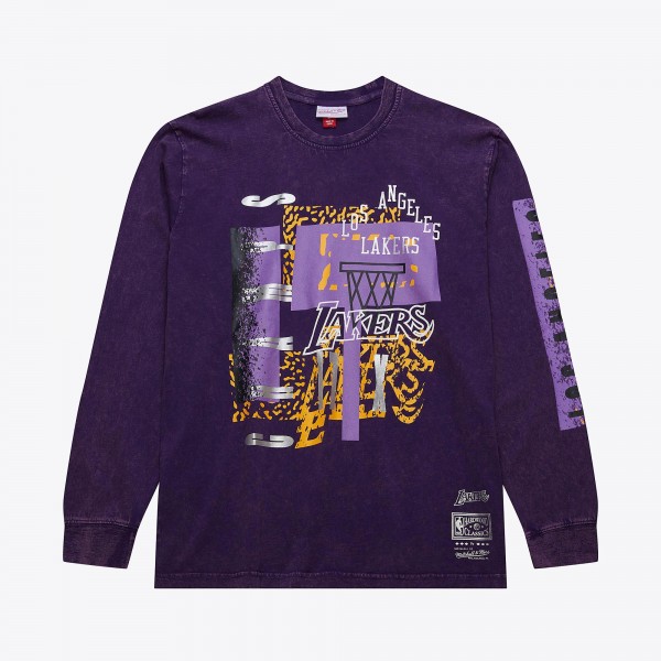 Футболка с длинным рукавом Los Angeles Lakers Mitchell & Ness 90s Reflective Lo-Fi - Purple