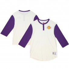 Футболка Los Angeles Lakers Mitchell & Ness Icon 3/4-Sleeve Henley - Cream