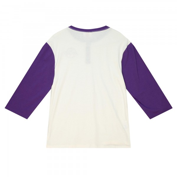 Футболка Los Angeles Lakers Mitchell & Ness Icon 3/4-Sleeve Henley - Cream