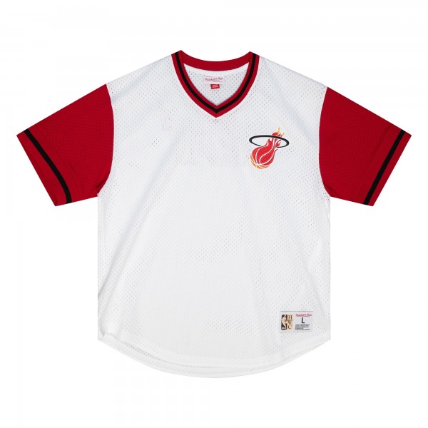 Футболка Miami Heat Mitchell & Ness White Fashion Mesh V-Neck