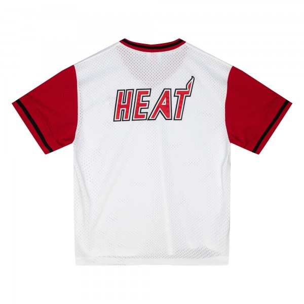 Футболка Miami Heat Mitchell & Ness White Fashion Mesh V-Neck