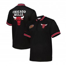 Кофта на короткой молнии Chicago Bulls Mitchell & Ness Black Mesh