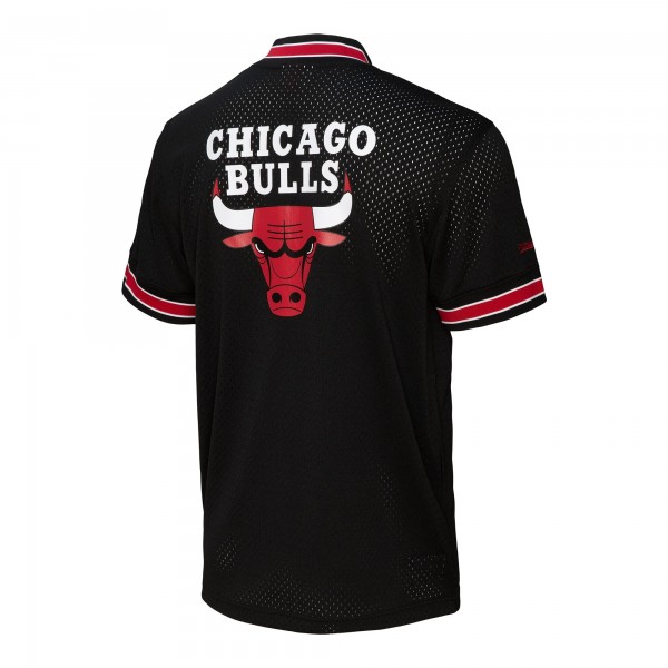 Кофта на короткой молнии Chicago Bulls Mitchell & Ness Black Mesh
