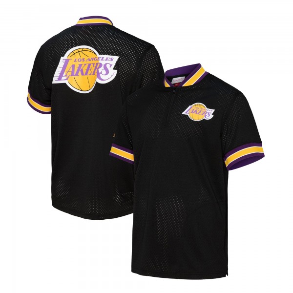 Кофта на короткой молнии Los Angeles Lakers Mitchell & Ness Mesh - Black