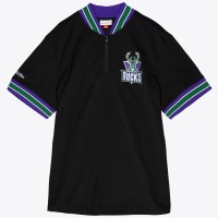 Кофта на короткой молнии Milwaukee Bucks Mitchell & Ness Mesh - Black