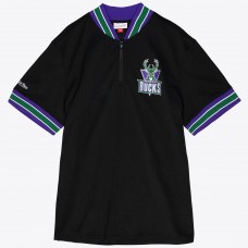 Кофта на короткой молнии Milwaukee Bucks Mitchell & Ness Mesh - Black