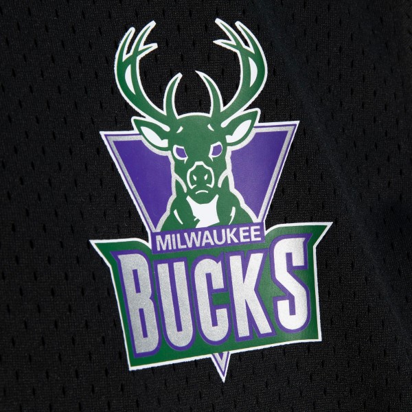 Кофта на короткой молнии Milwaukee Bucks Mitchell & Ness Mesh - Black