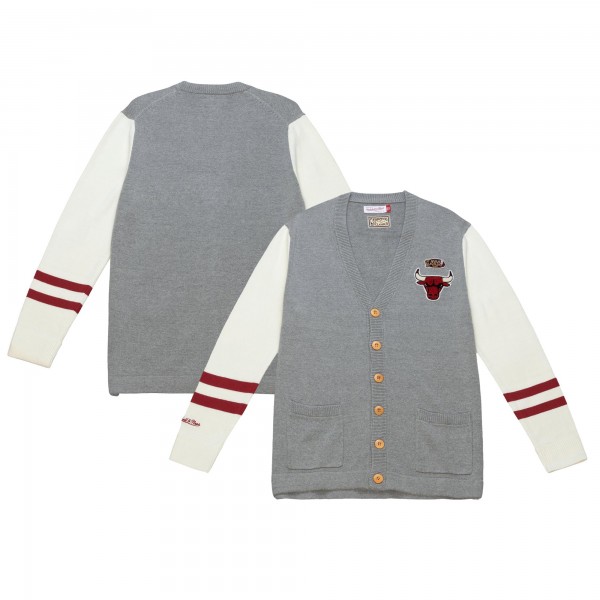 Кардиган Chicago Bulls Mitchell & Ness Full-Button - Heather Gray