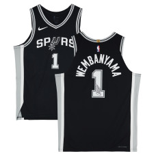 Джерси с автографом Victor Wembanyama San Antonio Spurs Fanatics Authentic Black Nike Icon Edition Authentic