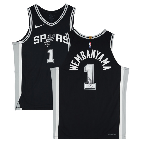 Джерси с автографом Victor Wembanyama San Antonio Spurs Fanatics Authentic Black Nike Icon Edition Authentic