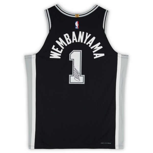 Джерси с автографом Victor Wembanyama San Antonio Spurs Fanatics Authentic Black Nike Icon Edition Authentic