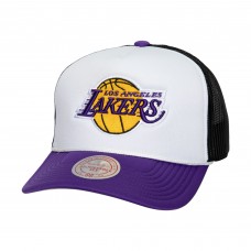Бейсболка Los Angeles Lakers Mitchell & Ness Hardwood Classics Blocker Foam Front - White