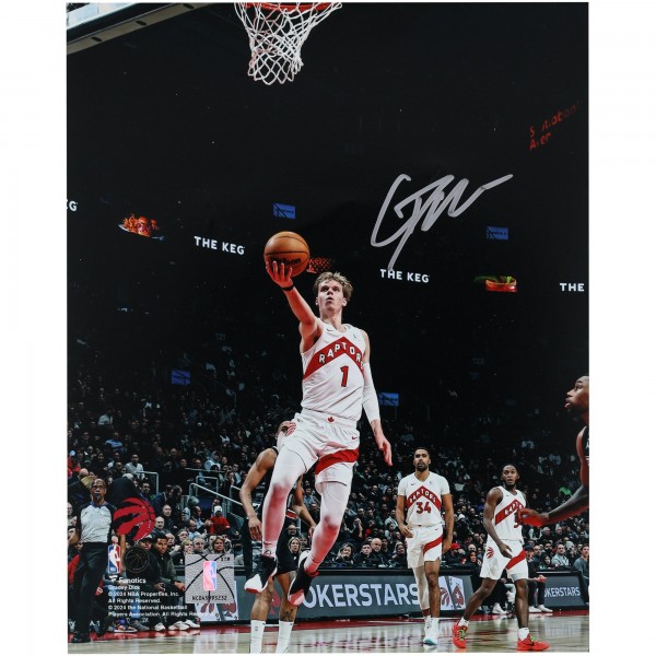 Gradey Dick Toronto Raptors Autographed Fanatics Authentic 8 x 10 Layup vs. Spurs Photograph