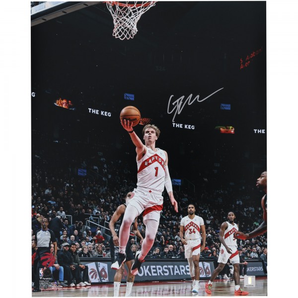 Gradey Dick Toronto Raptors Autographed Fanatics Authentic 16 x 20 Layup vs. Spurs Photograph