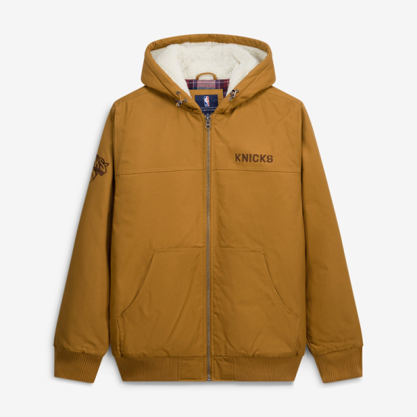 Толстовка New York Knicks G-III Sports by Carl Banks Tan Build Up Heavy Duck Canvas Full-Zip