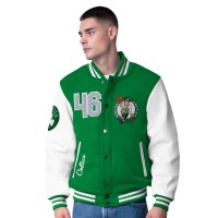 Бомбер Boston Celtics G-III Sports by Carl Banks Moneyball Wool & Leather Varsity - Kelly Green