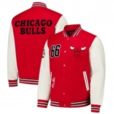 Бомбер Chicago Bulls G-III Sports by Carl Banks Moneyball Wool & Leather Varsity - Red