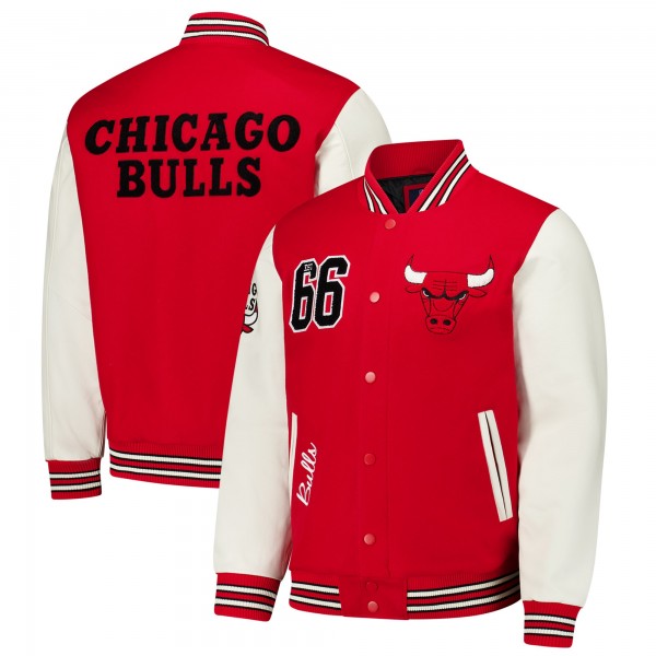 Бомбер Chicago Bulls G-III Sports by Carl Banks Moneyball Wool & Leather Varsity - Red
