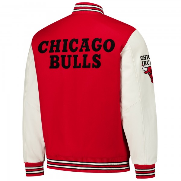 Бомбер Chicago Bulls G-III Sports by Carl Banks Moneyball Wool & Leather Varsity - Red