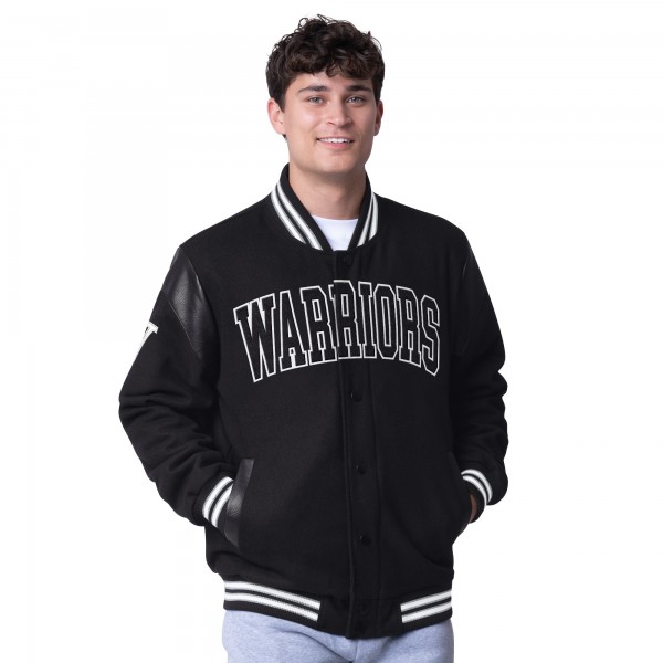 Бомбер Golden State Warriors G-III Sports by Carl Banks Clutch Hitter Varsity - Black