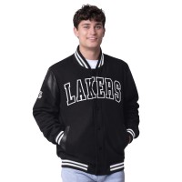 Бомбер Los Angeles Lakers G-III Sports by Carl Banks Clutch Hitter Varsity - Black