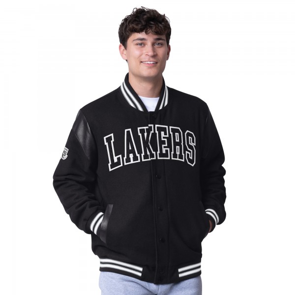 Бомбер Los Angeles Lakers G-III Sports by Carl Banks Clutch Hitter Varsity - Black