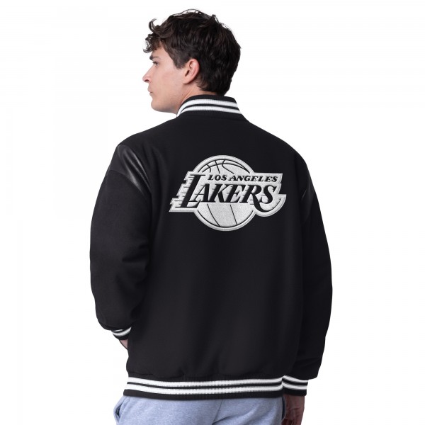 Бомбер Los Angeles Lakers G-III Sports by Carl Banks Clutch Hitter Varsity - Black